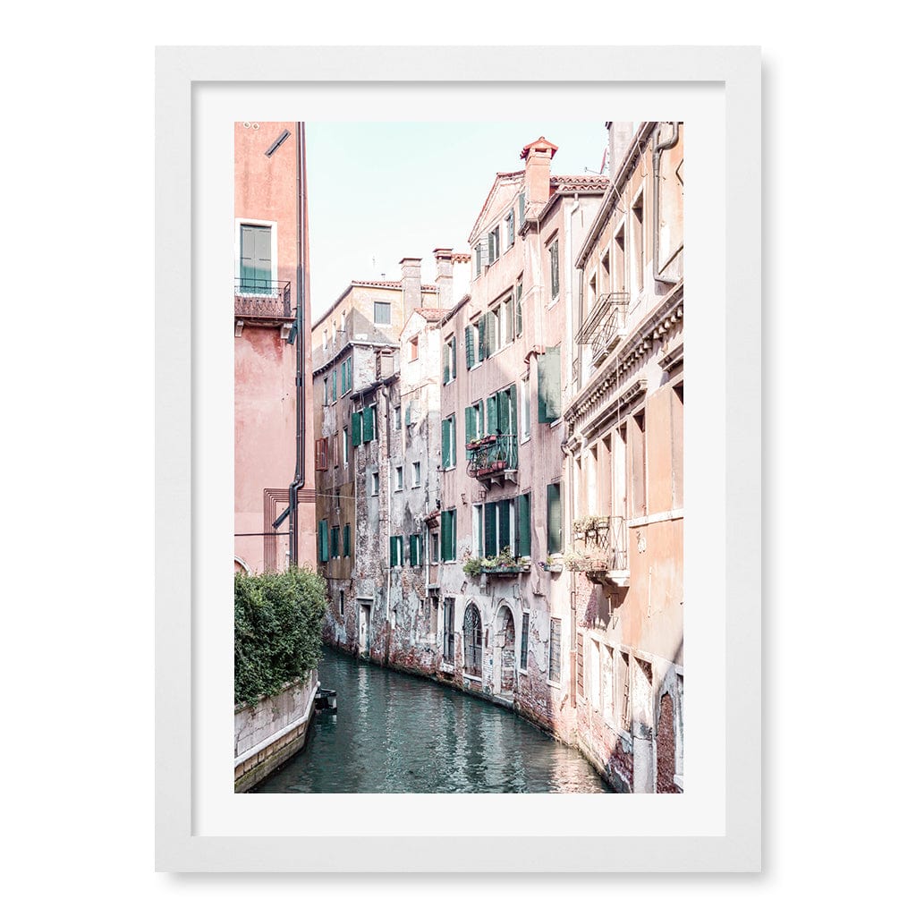 Venice Pastel Wall Art Print A3 (29.7 x 42cm) / Matte White Frame / White Border from our Australian Made Wall Art collection by Profile Australia