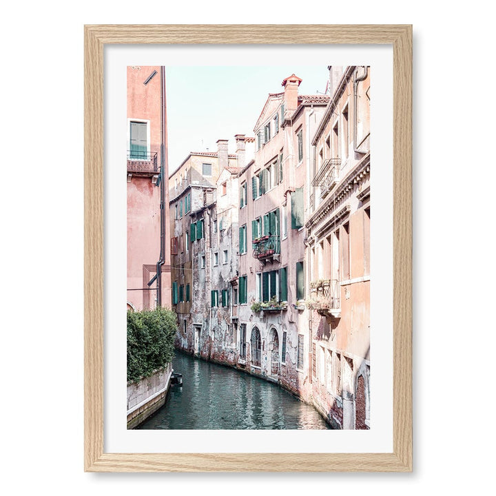 Venice Pastel Wall Art Print A3 (29.7 x 42cm) / Natural Oak Frame / White Border from our Australian Made Wall Art collection by Profile Australia