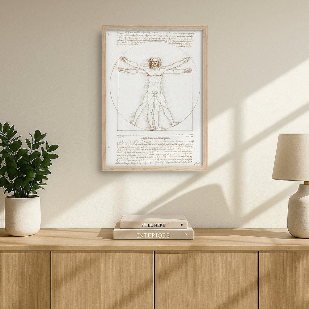 Vitruvian Man - Leonardo da Vinci Art Print from our Australian Made Framed Wall Art, Prints & Posters collection by Profile Products (Australia) Pty Ltd