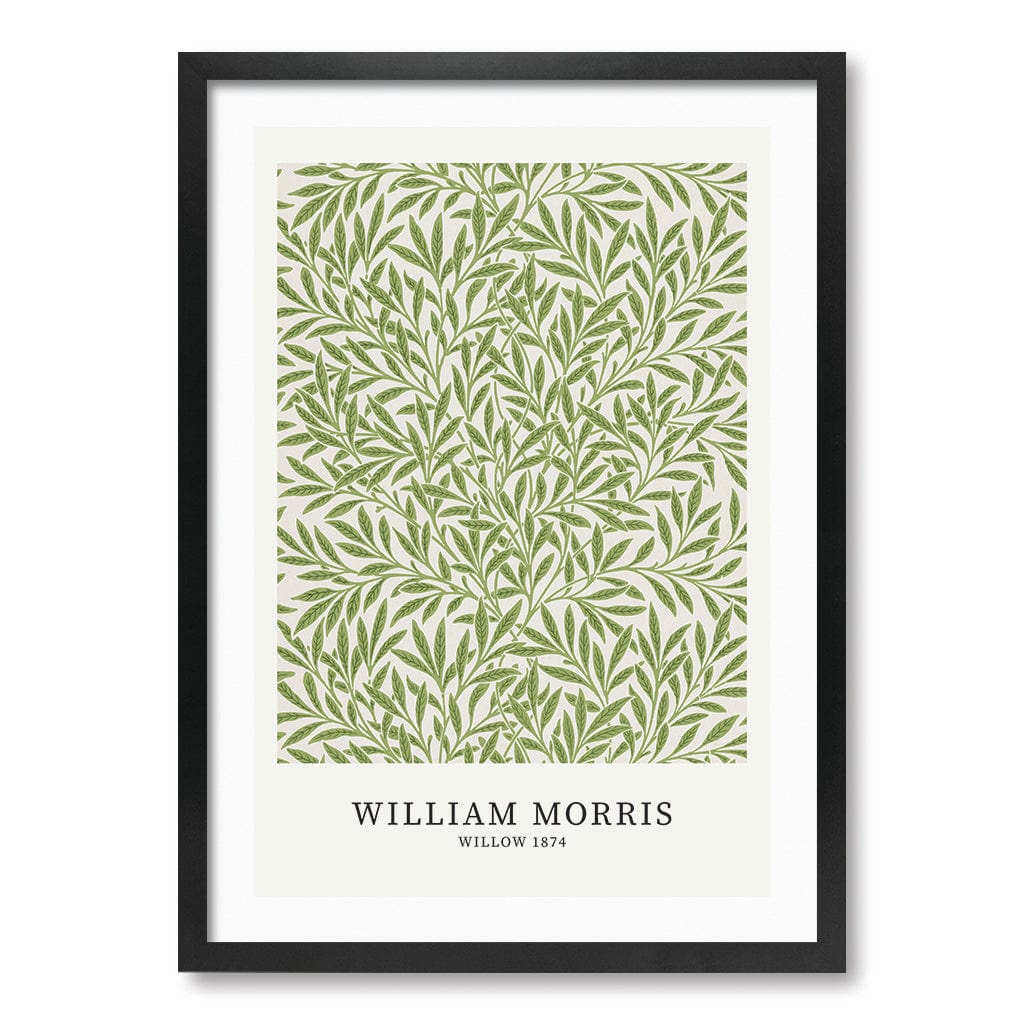 Willow Pattern - William Morris Floral Art Print A4 (21 x 29.7cm) / Matte Black Frame / White Border from our Australian Made Framed Wall Art, Prints & Posters collection by Profile Products (Australia) Pty Ltd