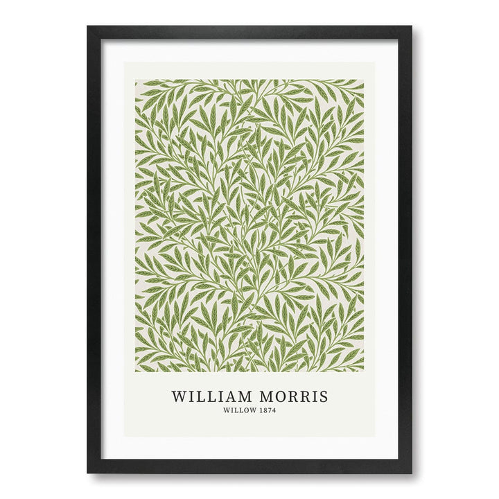 Willow Pattern - William Morris Floral Art Print A4 (21 x 29.7cm) / Matte Black Frame / White Border from our Australian Made Framed Wall Art, Prints & Posters collection by Profile Products (Australia) Pty Ltd