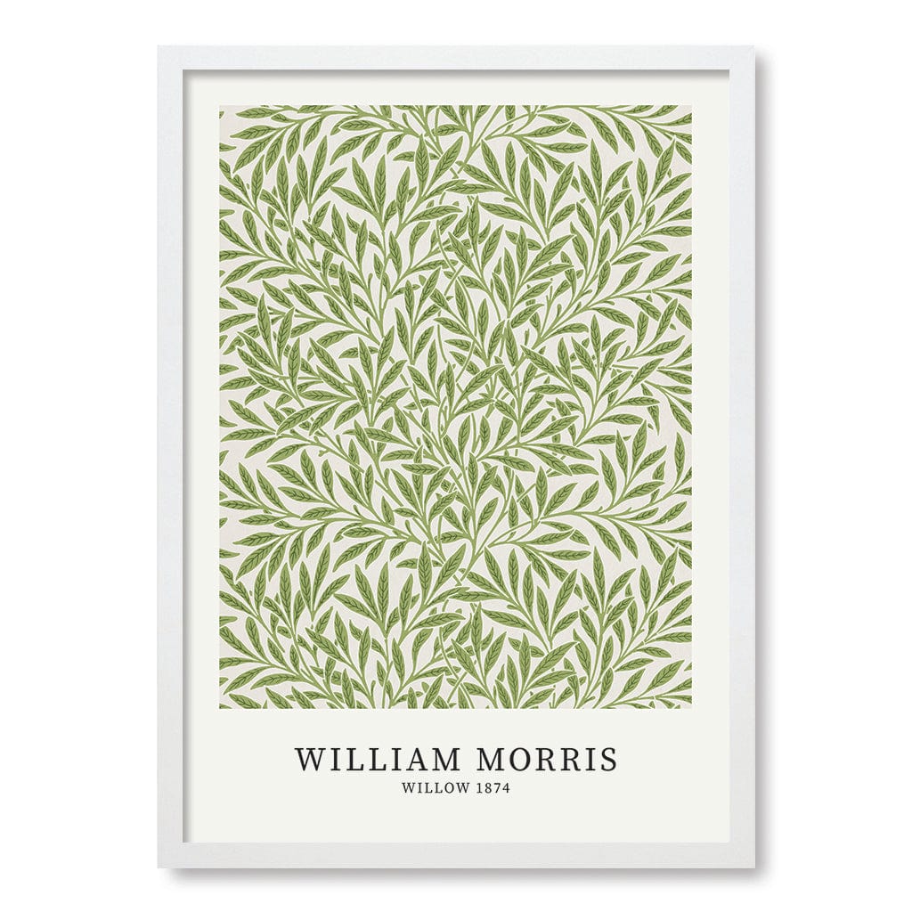 Willow Pattern - William Morris Floral Art Print A4 (21 x 29.7cm) / Matte White Frame / No Border from our Australian Made Framed Wall Art, Prints & Posters collection by Profile Products (Australia) Pty Ltd