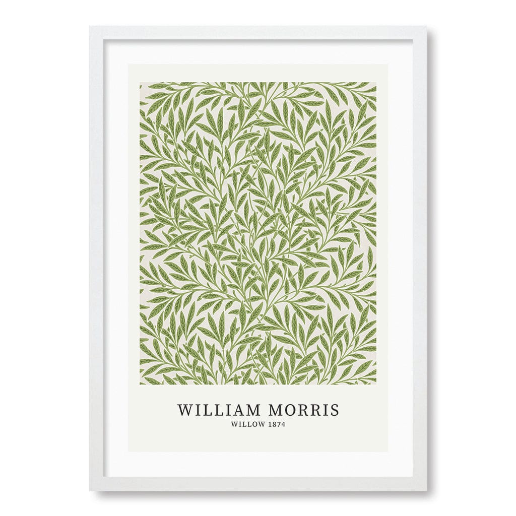 Willow Pattern - William Morris Floral Art Print A4 (21 x 29.7cm) / Matte White Frame / White Border from our Australian Made Framed Wall Art, Prints & Posters collection by Profile Products (Australia) Pty Ltd