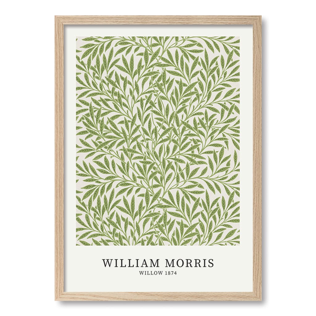 Willow Pattern - William Morris Floral Art Print A4 (21 x 29.7cm) / Natural Oak Frame / No Border from our Australian Made Framed Wall Art, Prints & Posters collection by Profile Products (Australia) Pty Ltd