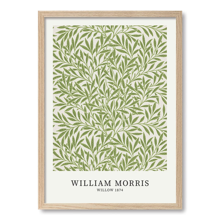 Willow Pattern - William Morris Floral Art Print A4 (21 x 29.7cm) / Natural Oak Frame / No Border from our Australian Made Framed Wall Art, Prints & Posters collection by Profile Products (Australia) Pty Ltd