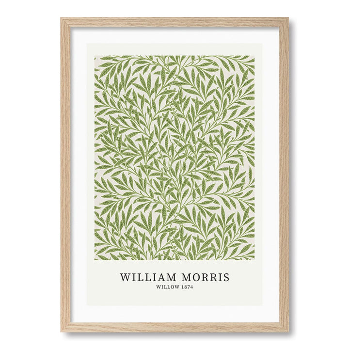 Willow Pattern - William Morris Floral Art Print A4 (21 x 29.7cm) / Natural Oak Frame / White Border from our Australian Made Framed Wall Art, Prints & Posters collection by Profile Products (Australia) Pty Ltd