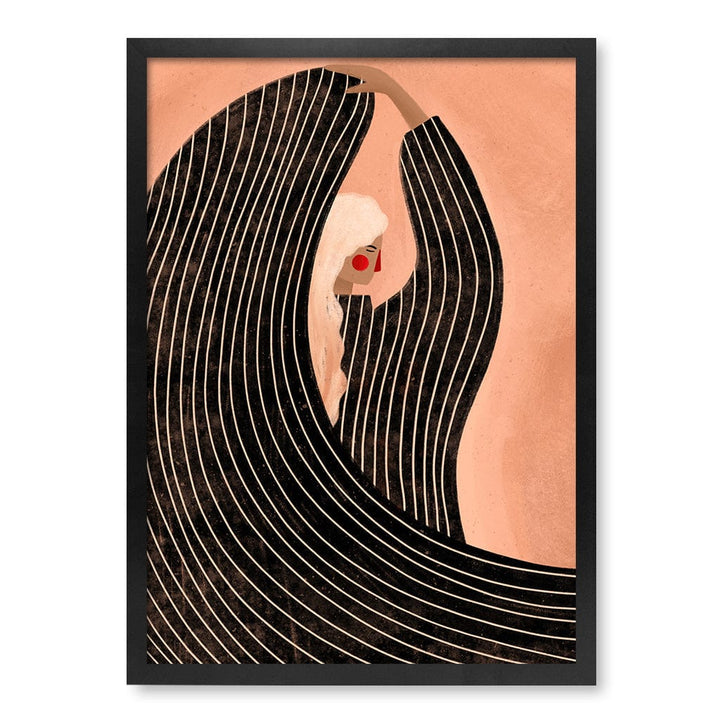 Woman in Black Dress Modern Wall Art Print by Bea Muller A4 (21 x 29.7cm) / Matte Black Frame / No Border from our Australian Made Framed Wall Art, Prints & Posters collection by Profile Products (Australia) Pty Ltd