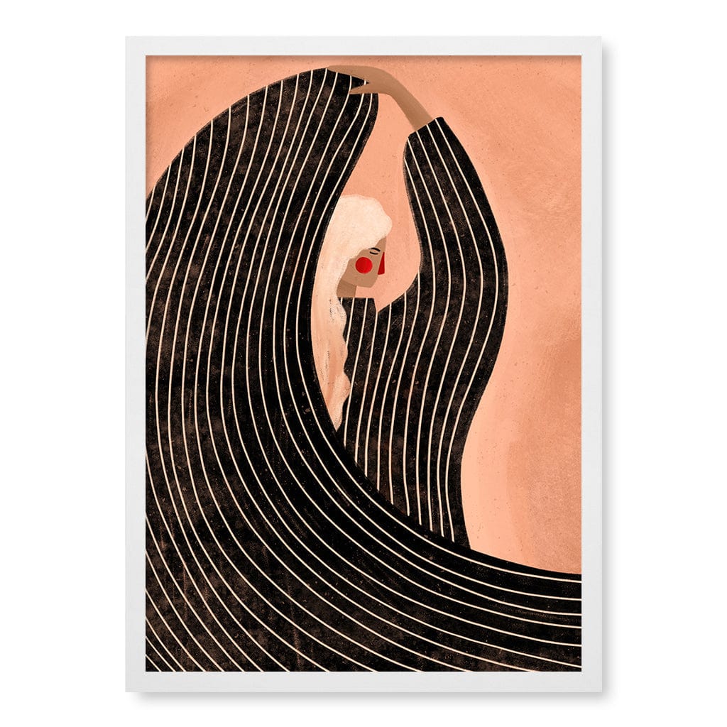 Woman in Black Dress Modern Wall Art Print by Bea Muller A4 (21 x 29.7cm) / Matte White Frame / No Border from our Australian Made Framed Wall Art, Prints & Posters collection by Profile Products (Australia) Pty Ltd