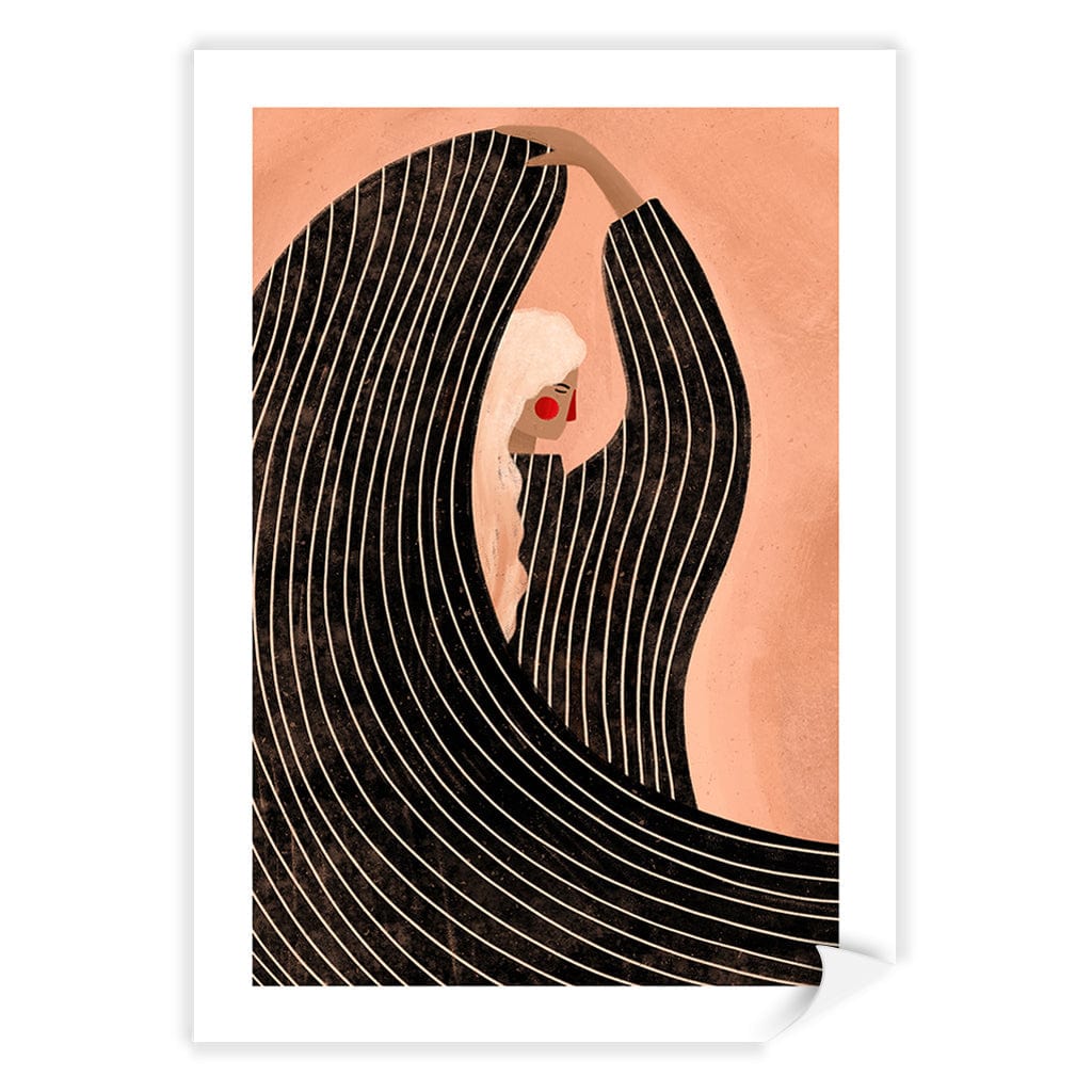 Woman in Black Dress Modern Wall Art Print by Bea Muller A4 (21 x 29.7cm) / Print Only / White Border from our Australian Made Framed Wall Art, Prints & Posters collection by Profile Products (Australia) Pty Ltd