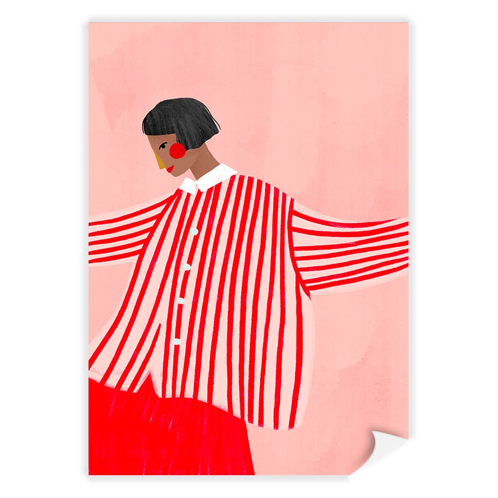 Woman In Red Stripes Modern Wall Art Print by Bea Muller A4 (21 x 29.7cm) / Print Only / No Border from our Australian Made Framed Wall Art, Prints & Posters collection by Profile Products (Australia) Pty Ltd