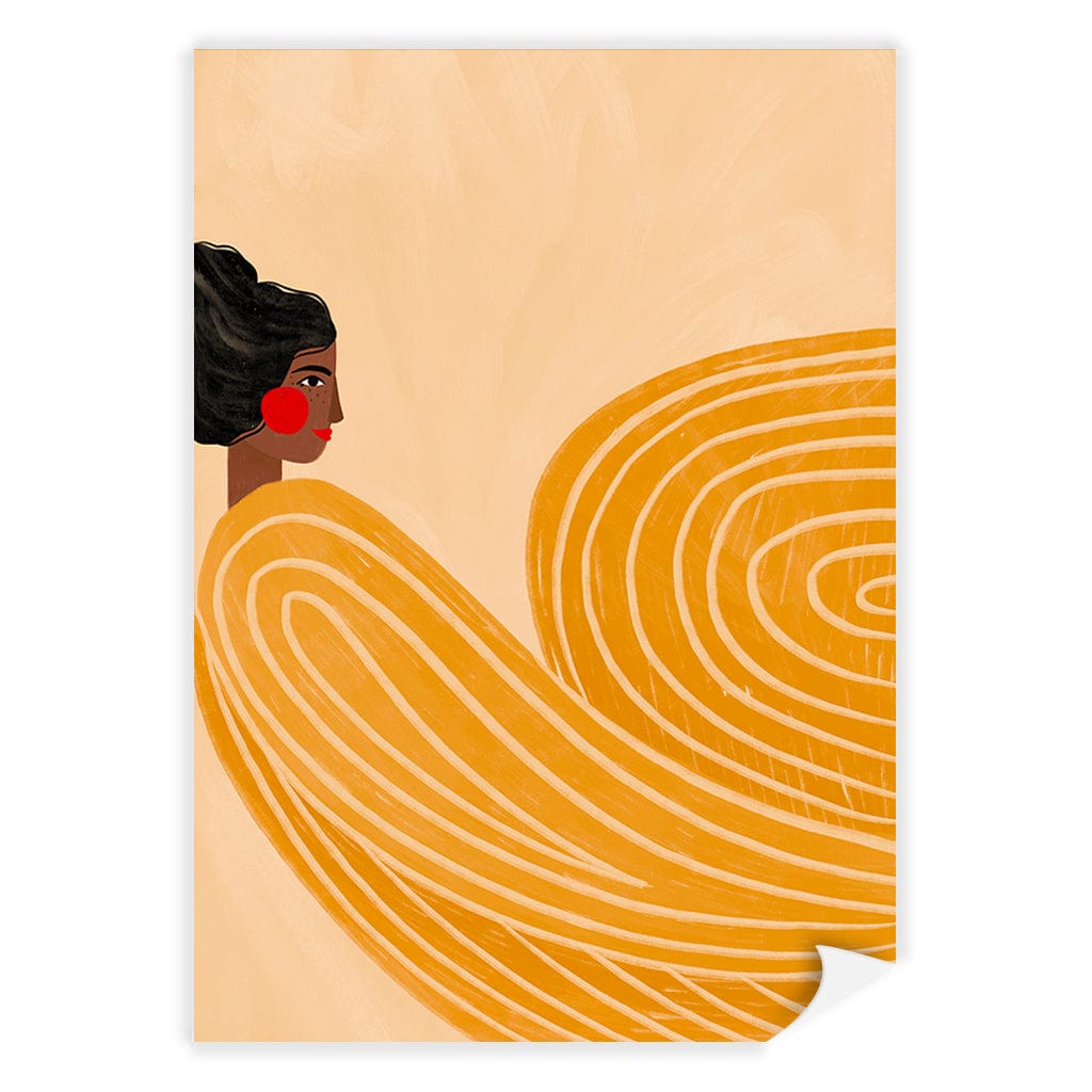 Woman In Yellow Stripes Modern Wall Art Print by Bea Muller A4 (21 x 29.7cm) / Print Only / No Border from our Australian Made Framed Wall Art, Prints & Posters collection by Profile Products (Australia) Pty Ltd