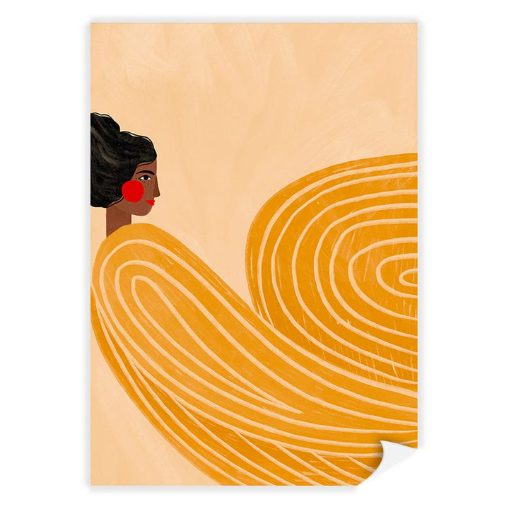 Woman In Yellow Stripes Modern Wall Art Print by Bea Muller A4 (21 x 29.7cm) / Print Only / No Border from our Australian Made Framed Wall Art, Prints & Posters collection by Profile Products (Australia) Pty Ltd