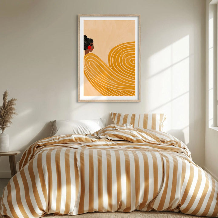 Woman In Yellow Stripes Modern Wall Art Print by Bea Muller from our Australian Made Framed Wall Art, Prints & Posters collection by Profile Products (Australia) Pty Ltd