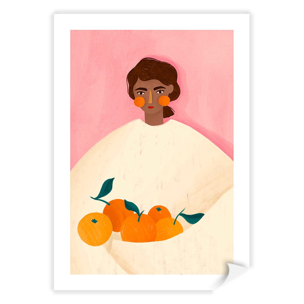 Woman With Oranges Modern Wall Art Print by Bea Muller A4 (21 x 29.7cm) / Print Only / White Border from our Australian Made Framed Wall Art, Prints & Posters collection by Profile Products (Australia) Pty Ltd