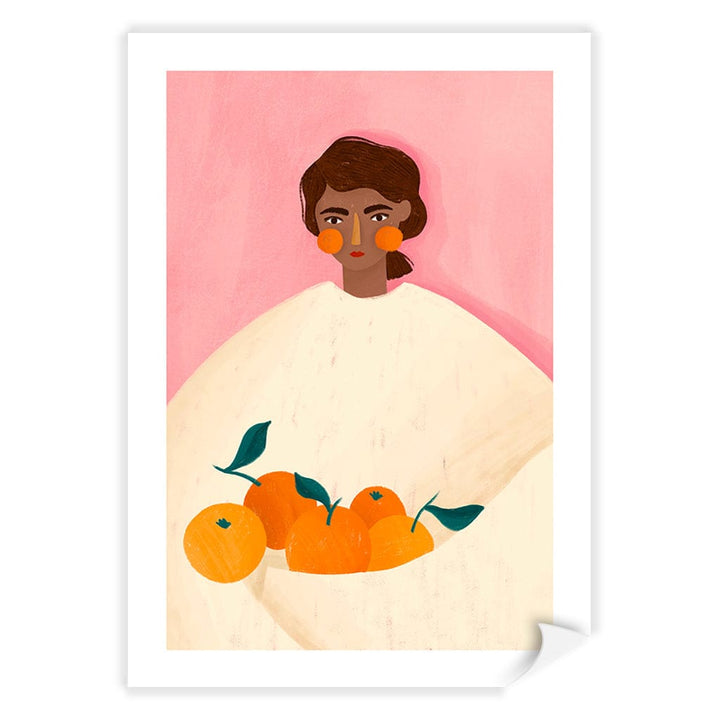 Woman With Oranges Modern Wall Art Print by Bea Muller A4 (21 x 29.7cm) / Print Only / White Border from our Australian Made Framed Wall Art, Prints & Posters collection by Profile Products (Australia) Pty Ltd