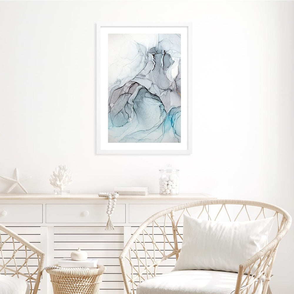 Blue Black Abstract Ink Part 1 Wall Art Print from our Australian Made Framed Wall Art, Prints & Posters collection by Profile Products Australia