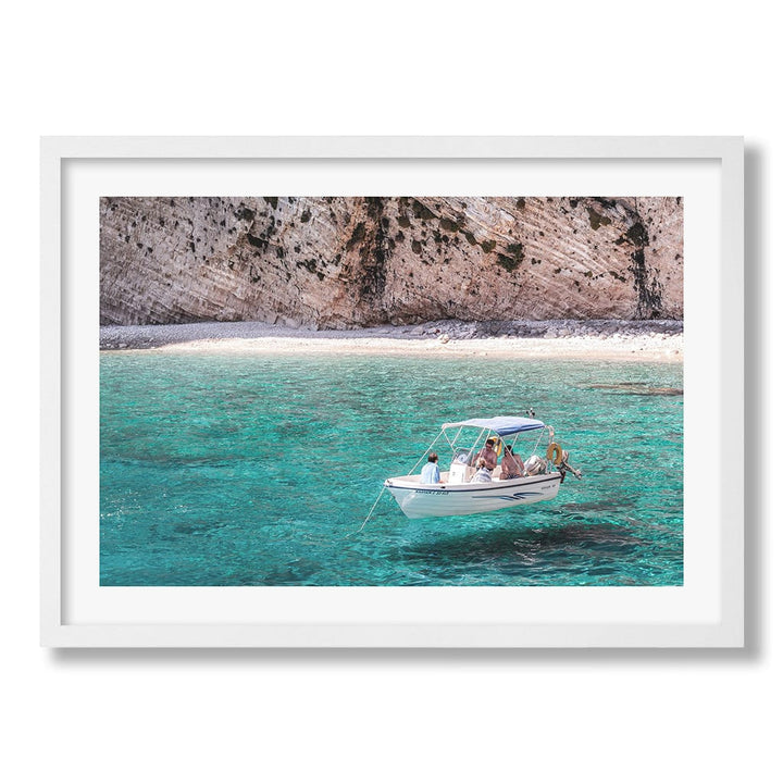 Boat in Emerald Waters Wall Art Print from our Australian Made Framed Wall Art, Prints & Posters collection by Profile Products Australia