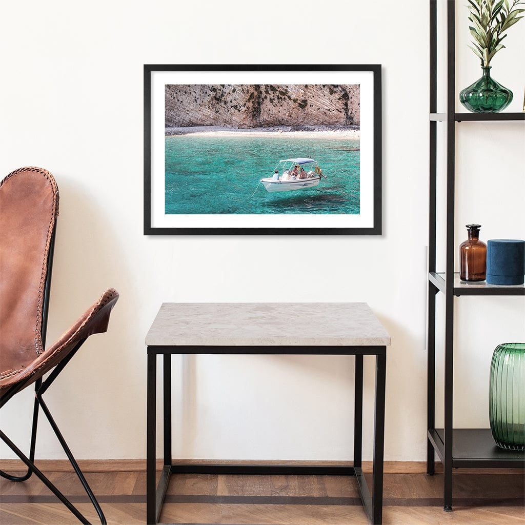 Boat in Emerald Waters Wall Art Print from our Australian Made Framed Wall Art, Prints & Posters collection by Profile Products Australia
