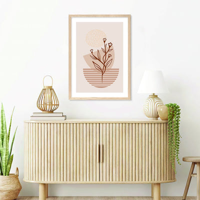 Boho Plant Lines One Wall Art Print from our Australian Made Framed Wall Art, Prints & Posters collection by Profile Products Australia