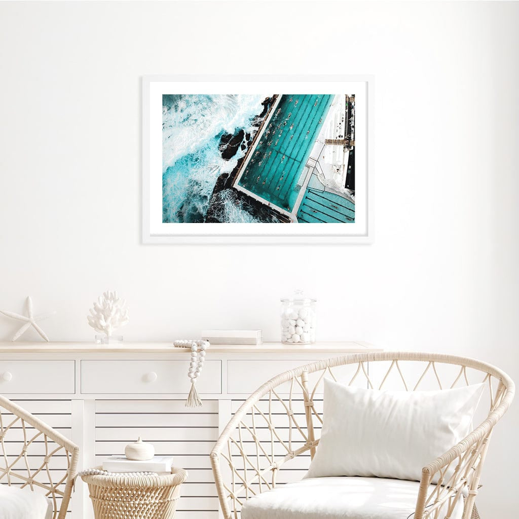 Bondi Icebergs Doing Laps Wall Art Print from our Australian Made Framed Wall Art, Prints & Posters collection by Profile Products Australia