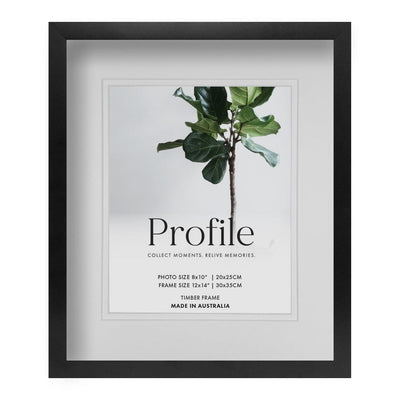 Brighton Black Shadow Box Timber Photo Frame 12x14in (30x35cm) to suit 8x10in(20x25cm) image from our Australian Made Shadow Box Frames collection by Profile Products Australia