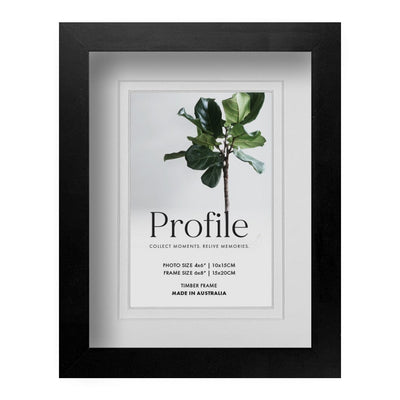 Brighton Black Shadow Box Timber Photo Frame 6x8in (15x20cm) to suit 4x6in (10x15cm) image from our Australian Made Shadow Box Frames collection by Profile Products Australia