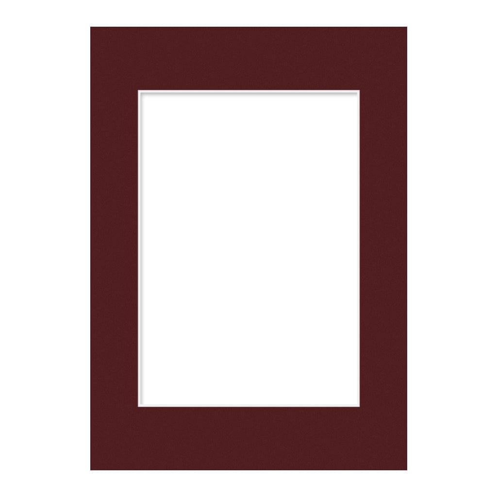 Burgundy Maroon Mat Board 5x7in (13x18cm) to suit 3.5x5in (9x13cm) image from our Custom Cut Mat Boards collection by Profile Products Australia