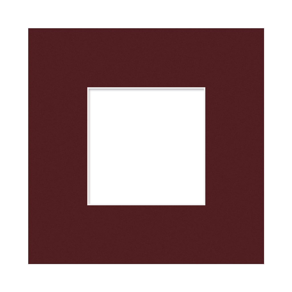 Burgundy Maroon Mat Board 8x8in (20x20cm) to suit 4x4in (10x10cm) image from our Custom Cut Mat Boards collection by Profile Products Australia