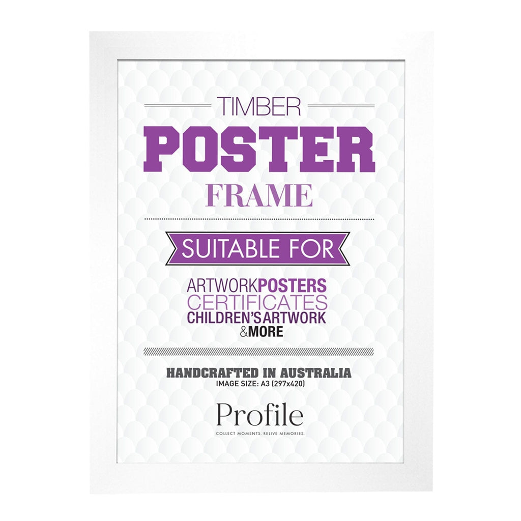 Classic White Timber Poster Picture Frame from our Australian Made Picture Frames collection by Profile Products Australia