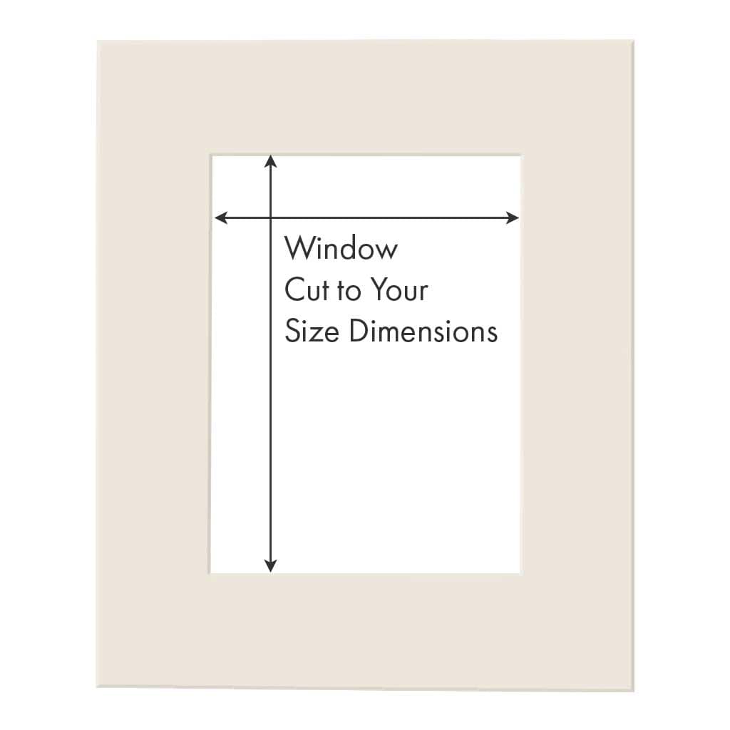 Custom Cut-to-Size Mat Board Antique White / 8x10in (20x25cm) / Custom Window Size (Add Dimensions to Order Notes) from our Custom Cut Mat Boards collection by Profile Products Australia