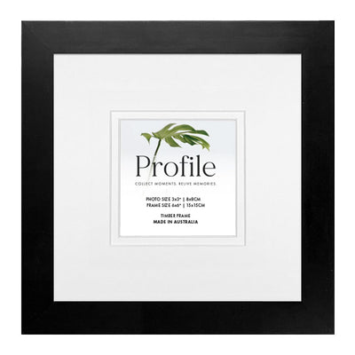 Elegant Deluxe Black Photo Frame 6x6in (15x15cm) to suit 3x3in (7x7cm) image from our Australian Made Picture Frames collection by Profile Products Australia
