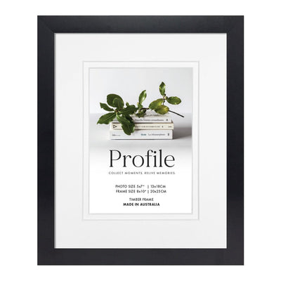 Elegant Deluxe Black Photo Frame 8x10in (20x25cm) to suit 5x7in (13x18cm) image from our Australian Made Picture Frames collection by Profile Products Australia