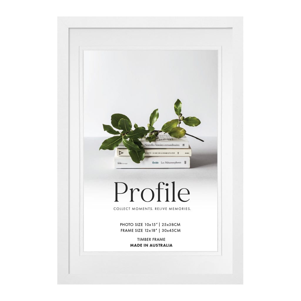 Elegant Deluxe White Photo Frame 13x18in (33x46cm) to suit 10x15in (25x38cm) image from our Australian Made Picture Frames collection by Profile Products Australia