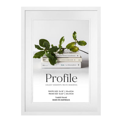 Elegant Deluxe White Photo Frame 16x22in (40x56cm) to suit 12x18in (30x45cm) image from our Australian Made Picture Frames collection by Profile Products Australia