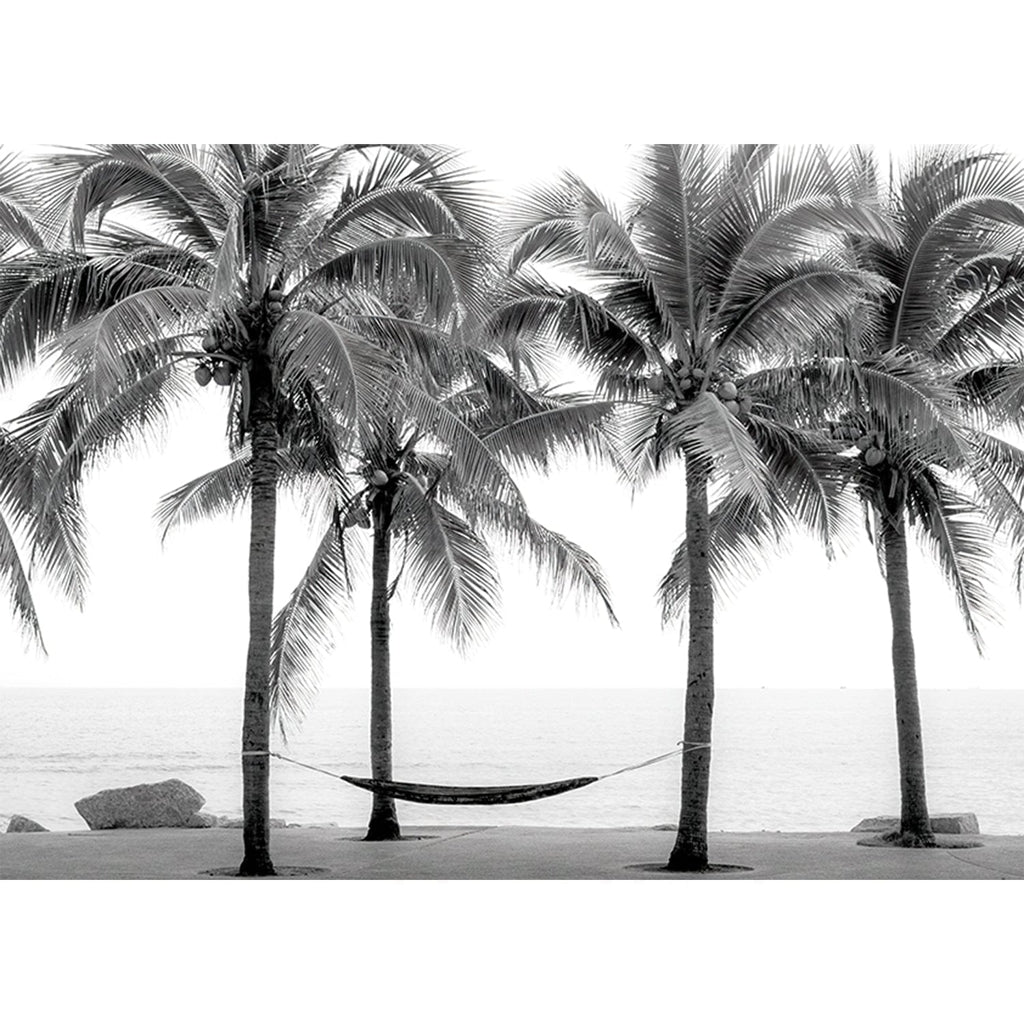 Hammock and Palms B&W Wall Art Print from our Australian Made Framed Wall Art, Prints & Posters collection by Profile Products Australia