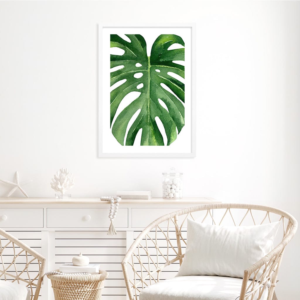 Monstera Leaf Wall Art Print from our Australian Made Framed Wall Art, Prints & Posters collection by Profile Products Australia