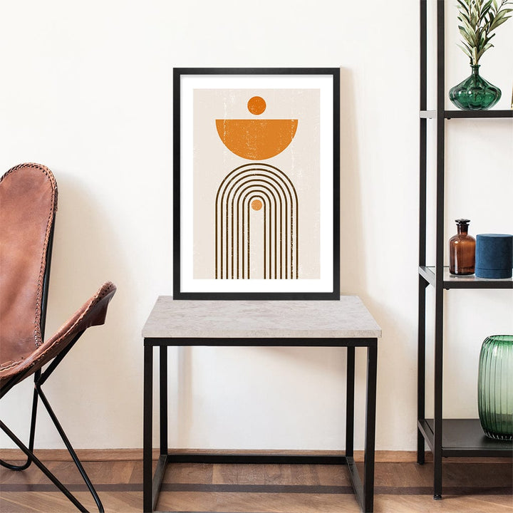 Orange Boho Sun Arch Wall Art Print from our Australian Made Framed Wall Art, Prints & Posters collection by Profile Products Australia