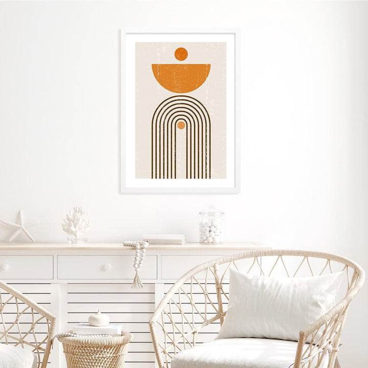Orange Boho Sun Arch Wall Art Print from our Australian Made Framed Wall Art, Prints & Posters collection by Profile Products Australia