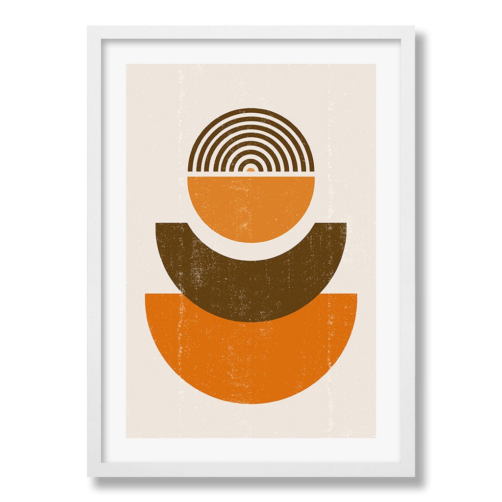 Orange Boho Sun Shapes Wall Art Print from our Australian Made Framed Wall Art, Prints & Posters collection by Profile Products Australia