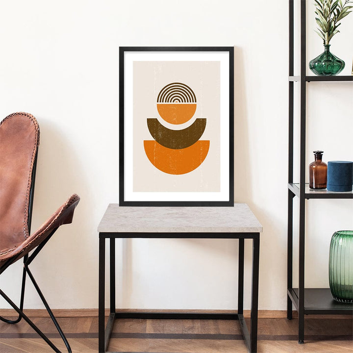 Orange Boho Sun Shapes Wall Art Print from our Australian Made Framed Wall Art, Prints & Posters collection by Profile Products Australia