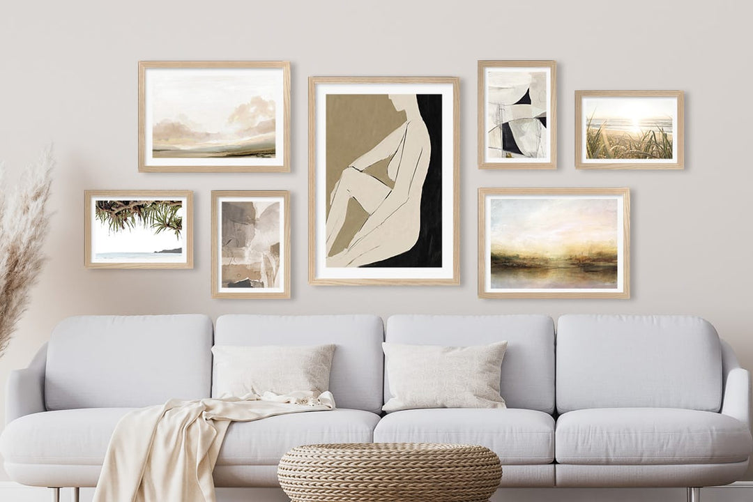 Gallery Wall Layout of Wall Art Prints