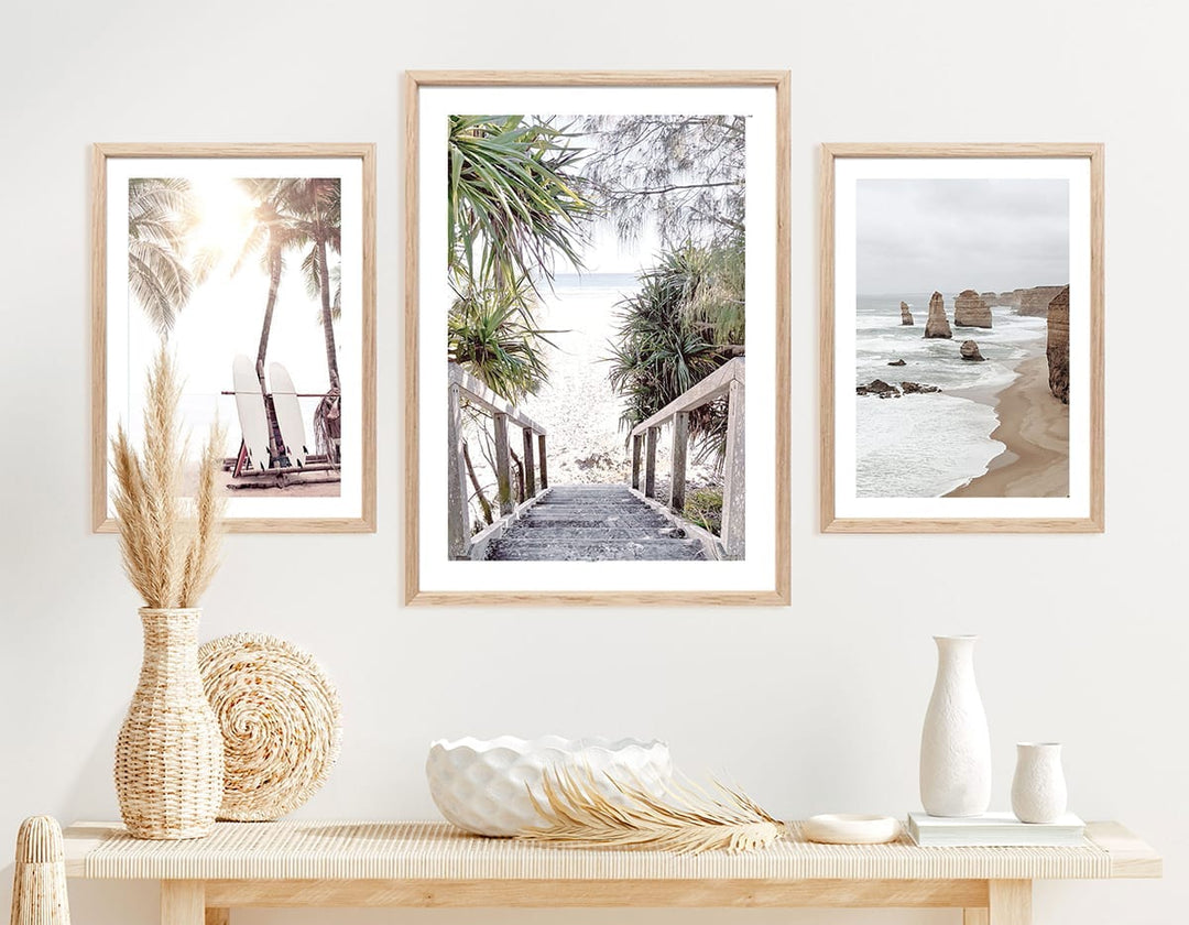 coastal wall decor display of framed art prints