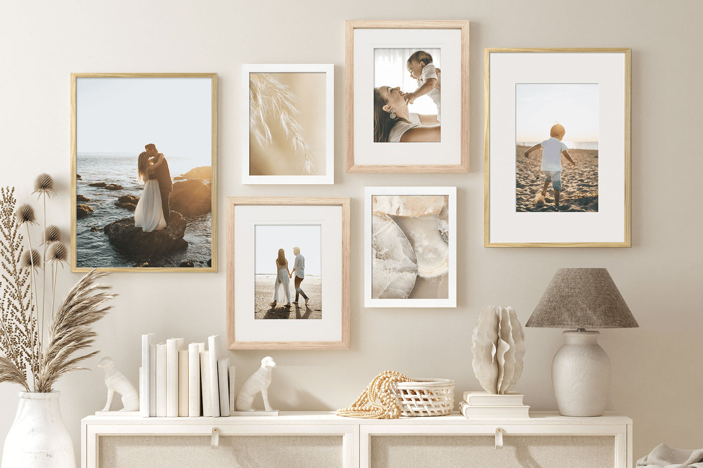 Picture wall of framed art