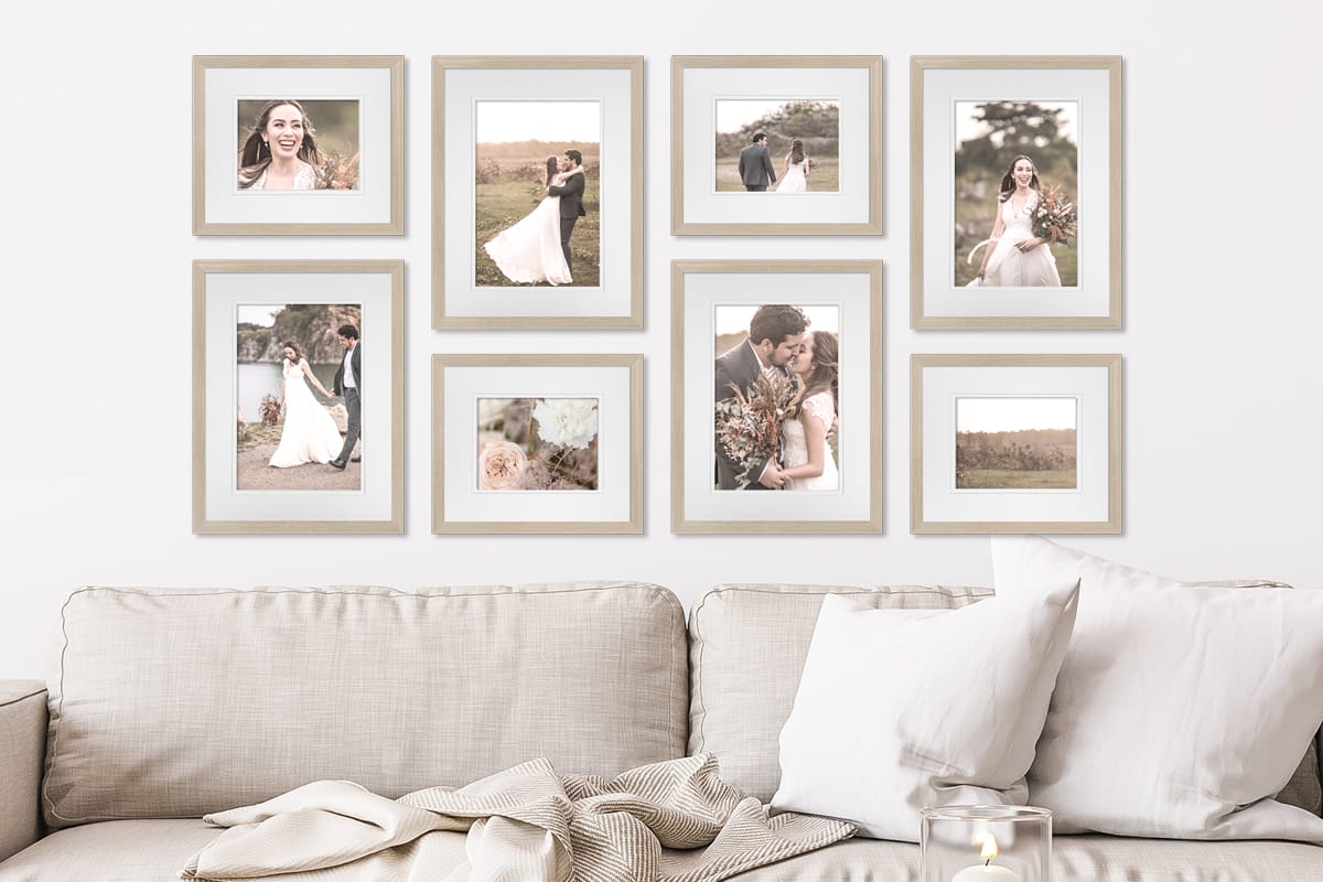 Living Room Wall Display of Frames