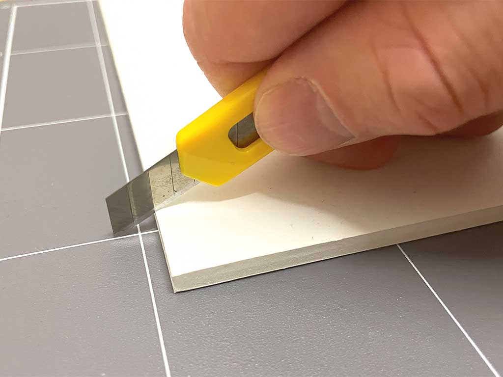 Cutting foamboard with a sharp knife