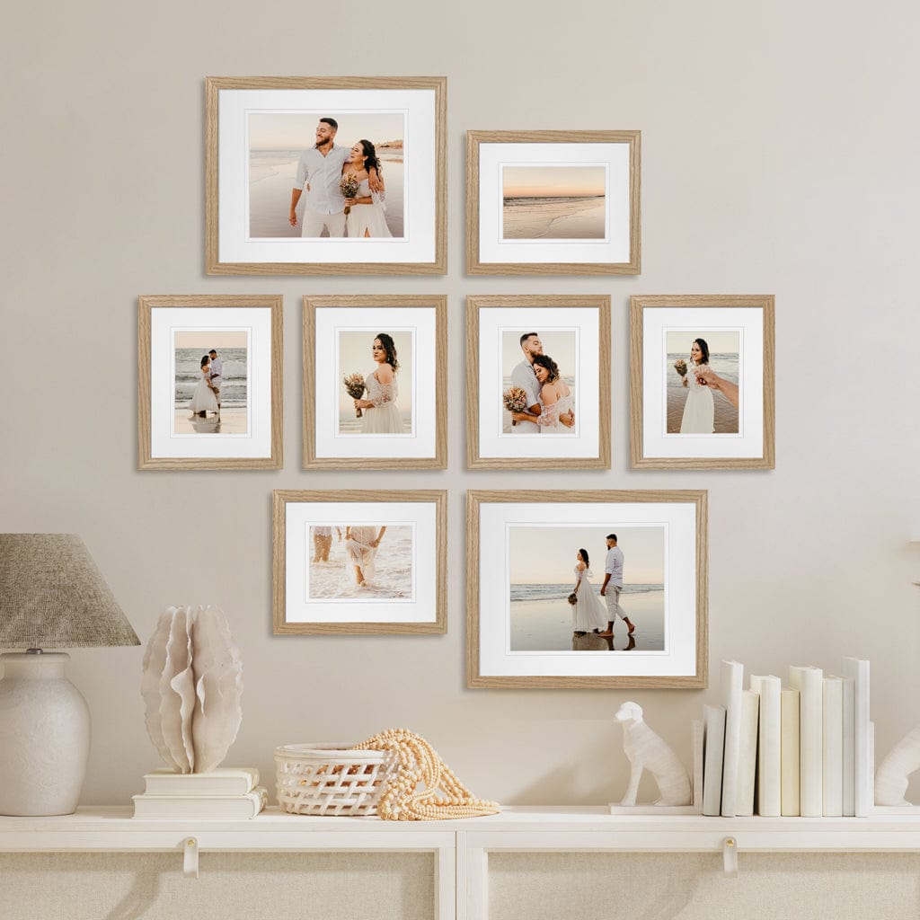 Profile Masterpiece Gallery Photo Wall Frame Set - 8 Frames in Natural Oak from our Profile Australian Made Gallery Wall Frame Sets Collection from Profile Products (Australia). 