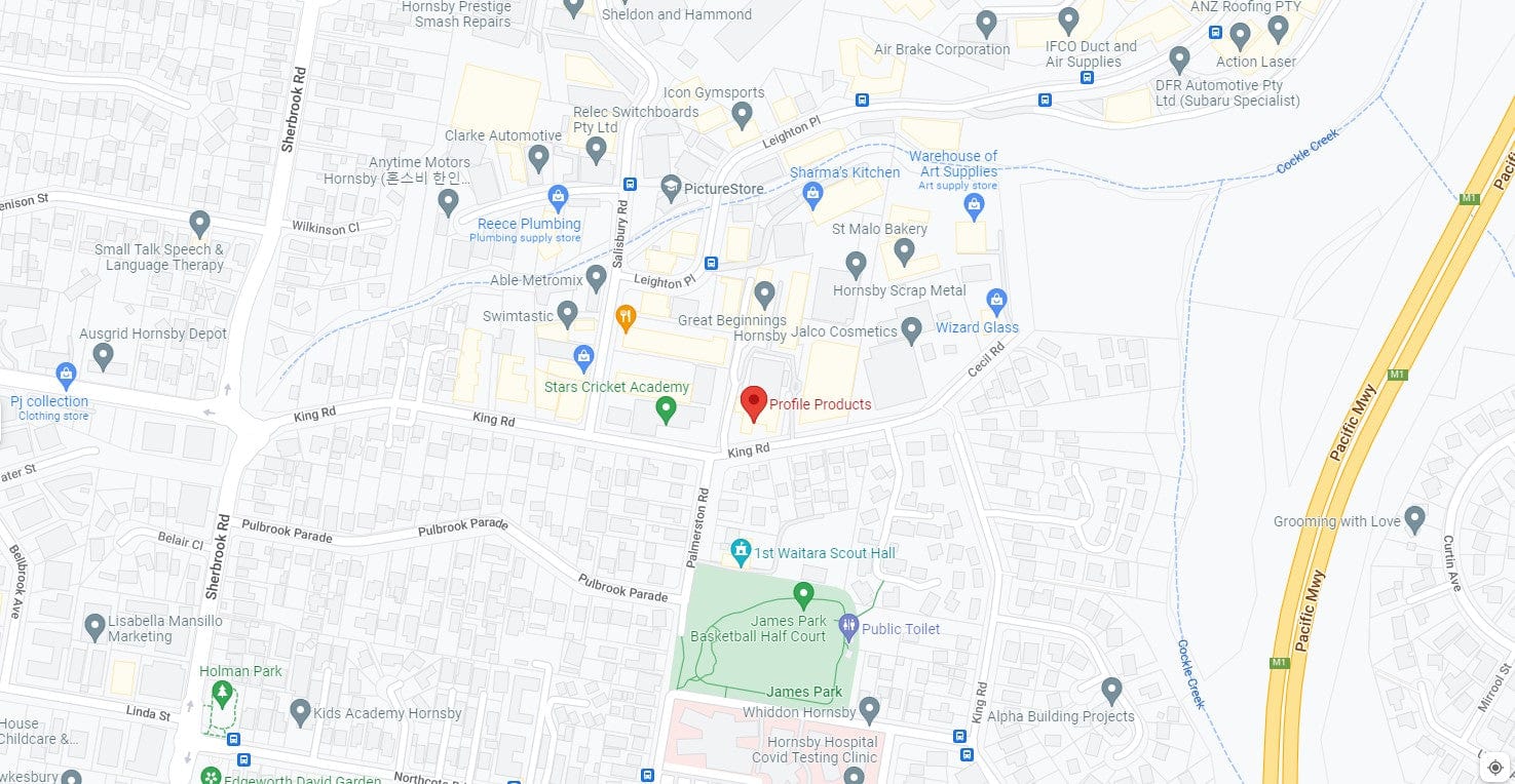 Map of Hornsby Sydney