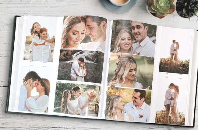 Large photo albums that hold portrait and landscape photos