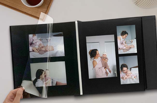 Self adhesive photo albums