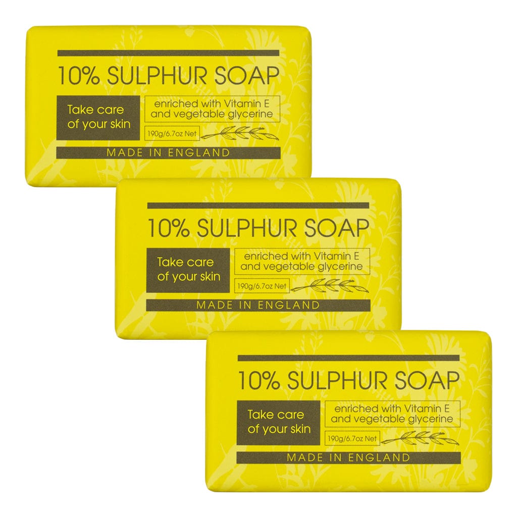 10% Sulphur Soap Bar Trio Value Pack Bundle from our Body & Bath collection by The English Soap Company